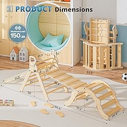 BlueWood 10-in-1 Pikler Triangle Set, Toddler