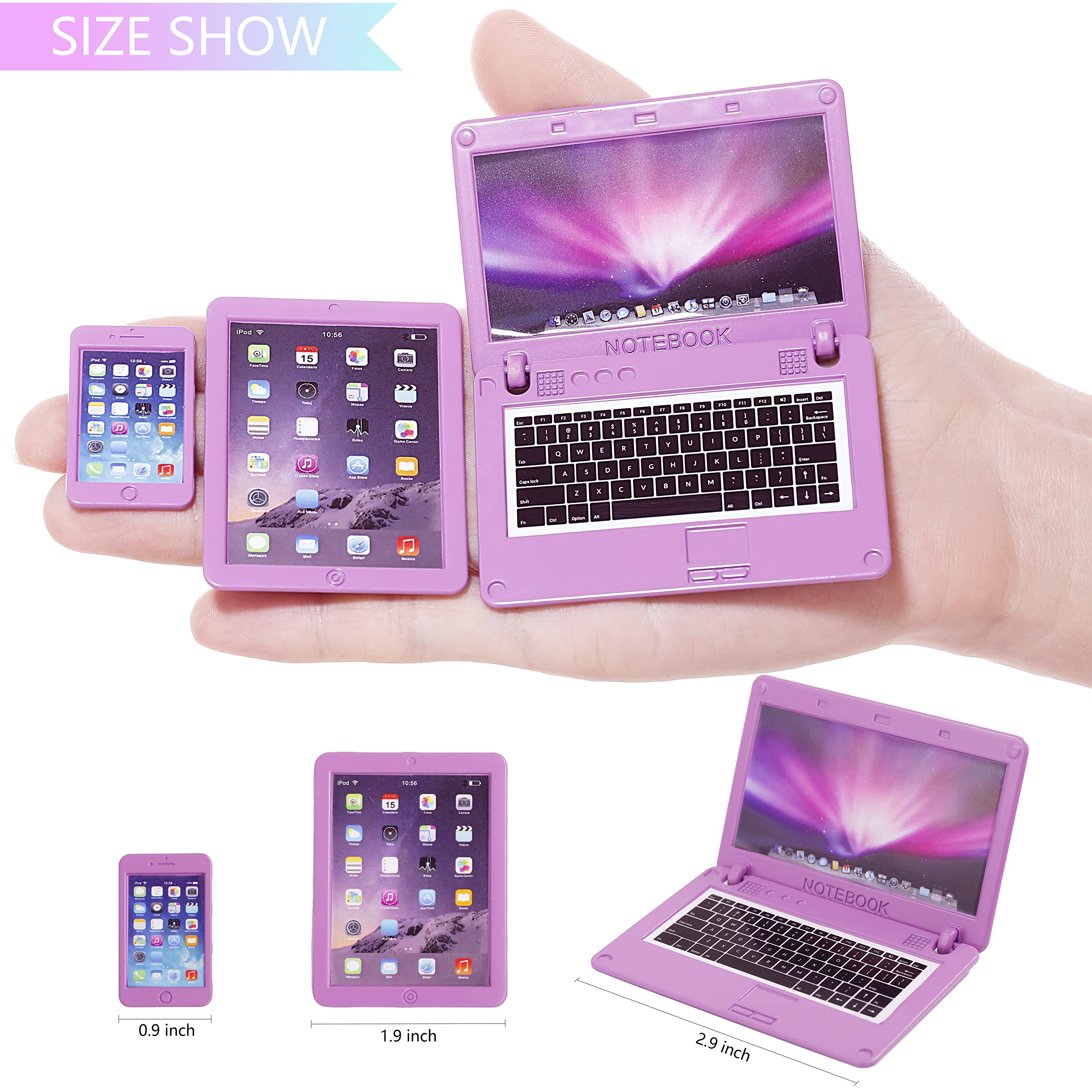 18 Inch Doll Suitcase Travel Luggage Play Set, Mermaid Theme Travel Carrier Storage Accessories for 18inch Doll, Include Case, Clothes, Hat, Sunglasses, Camera, Pillow, Toy Pet