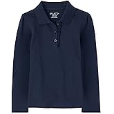 The Children's Place Girls' Uniform Long Sleeve Ruffle Pique Polo