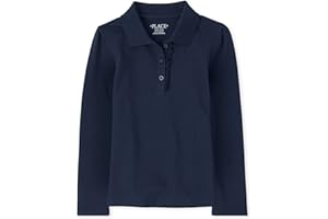The Children's Place Girls' Long Sleeve Ruffle Pique Polo