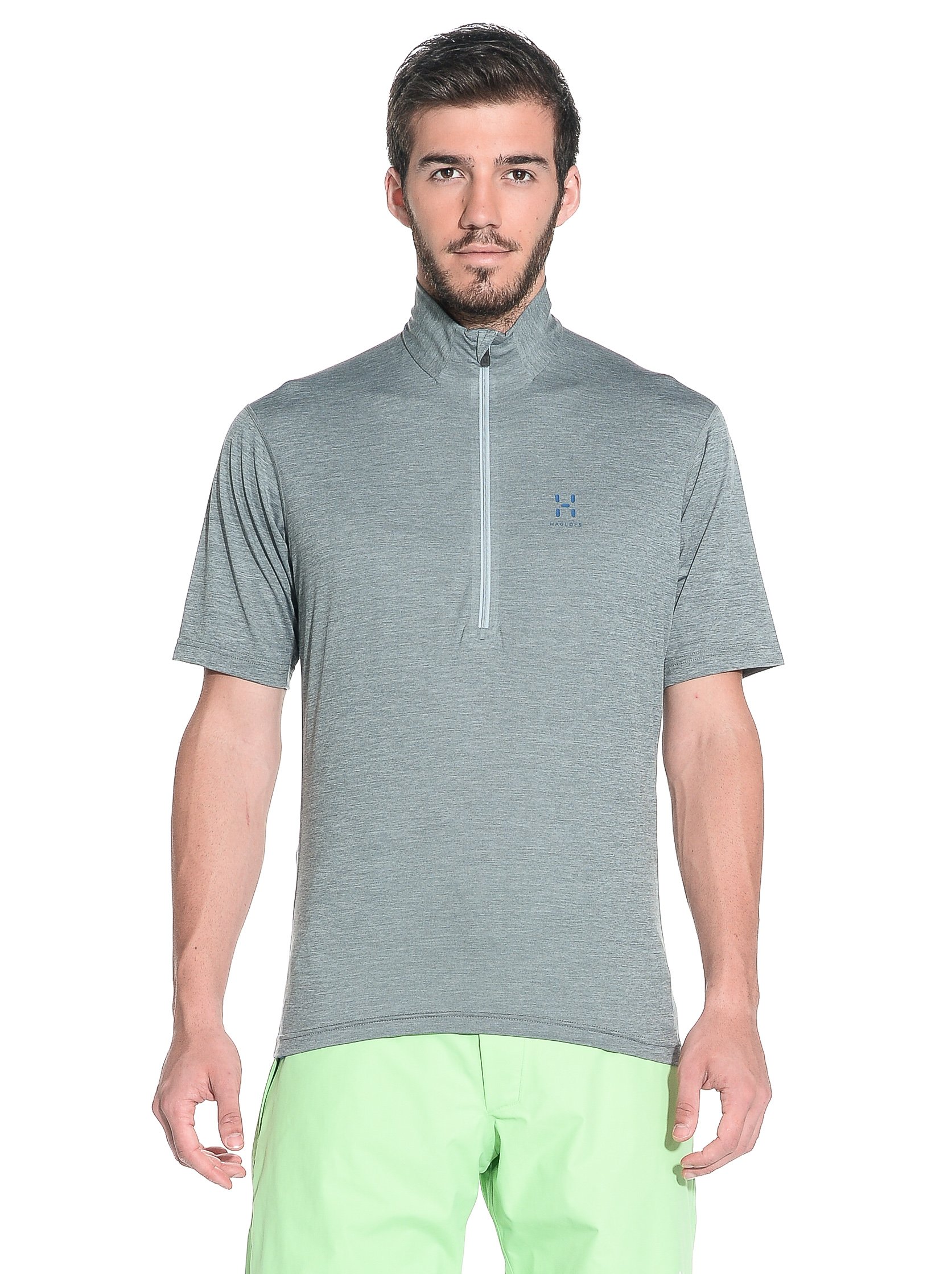 HAGLOFS 602489_2A5 RIDGE SS ZIP TEE Sweatshirt Men's CONCRETE Size XS Gray