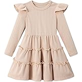 LYXIOF Toddler Baby Girl Long Sleeve Dress Girls Ruffle Sleeve A-Line Swing Fall Winter Dresses