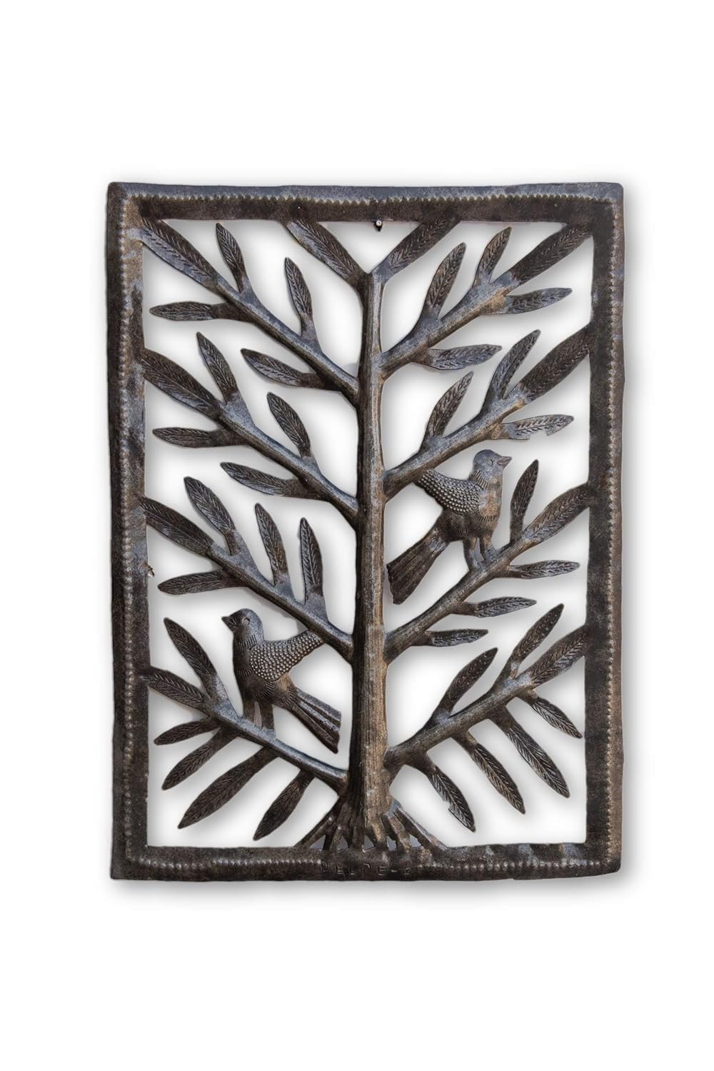 tree of life outdoor wall art on Outdoor Decor Small Garden Tree Of Life With Birds Rectangle Hang Indoor Or Outdoor Metal Wall Art Fair Trade 11 5 X 15 5 Inches Plaques Wall Art