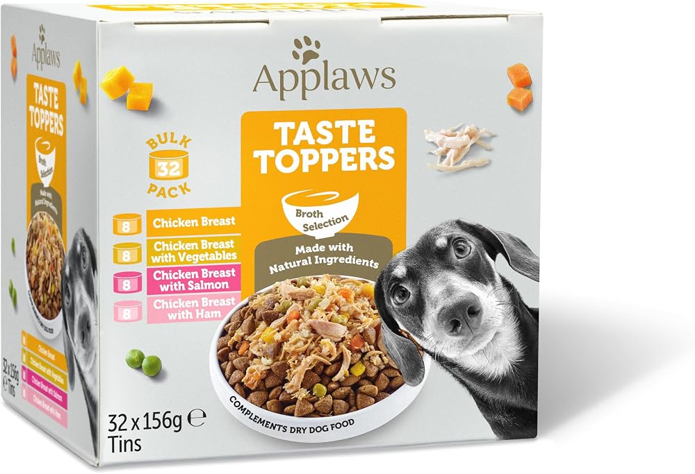 Applaws 100% Natural Wet Dog Food Topper Chicken Selection in Broth 156g Tin