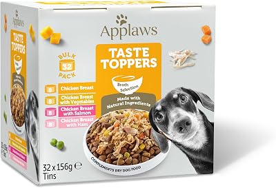 Applaws 100% Natural Wet Dog Food Topper Chicken Selection in Broth 156g Tin