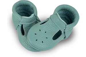 Littlebeemocs Soft Sole Infant, Baby and Toddler Shoes – Elastic T-Strap Italian Leather Baby Moccasin Shoes for Boys and Girls; Crib Shoes to Baby Walking Shoes Handcrafted in Europe