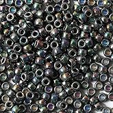 Tibaoffy Crafts Black Colorful Beads 6x9mm,Pony Beads Total About 1000pcs