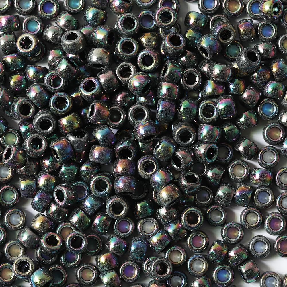 Tibaoffy Crafts Black Colorful Beads 6x9mm,Pony Beads Total About 1000pcs