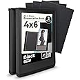 Dunwell 4x6 Photo Album (2-Pack, Black), Mounting Paper, Small 4 x 6 Art Portfolio Presentation Binder, 24 Clear Sleeves Show 48 Pages, Professional Picture Book for Artwork, Postcards