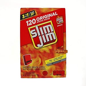 Slim Jim Original Snack Stick 3/$1.00, 120 Count (JERKYS)