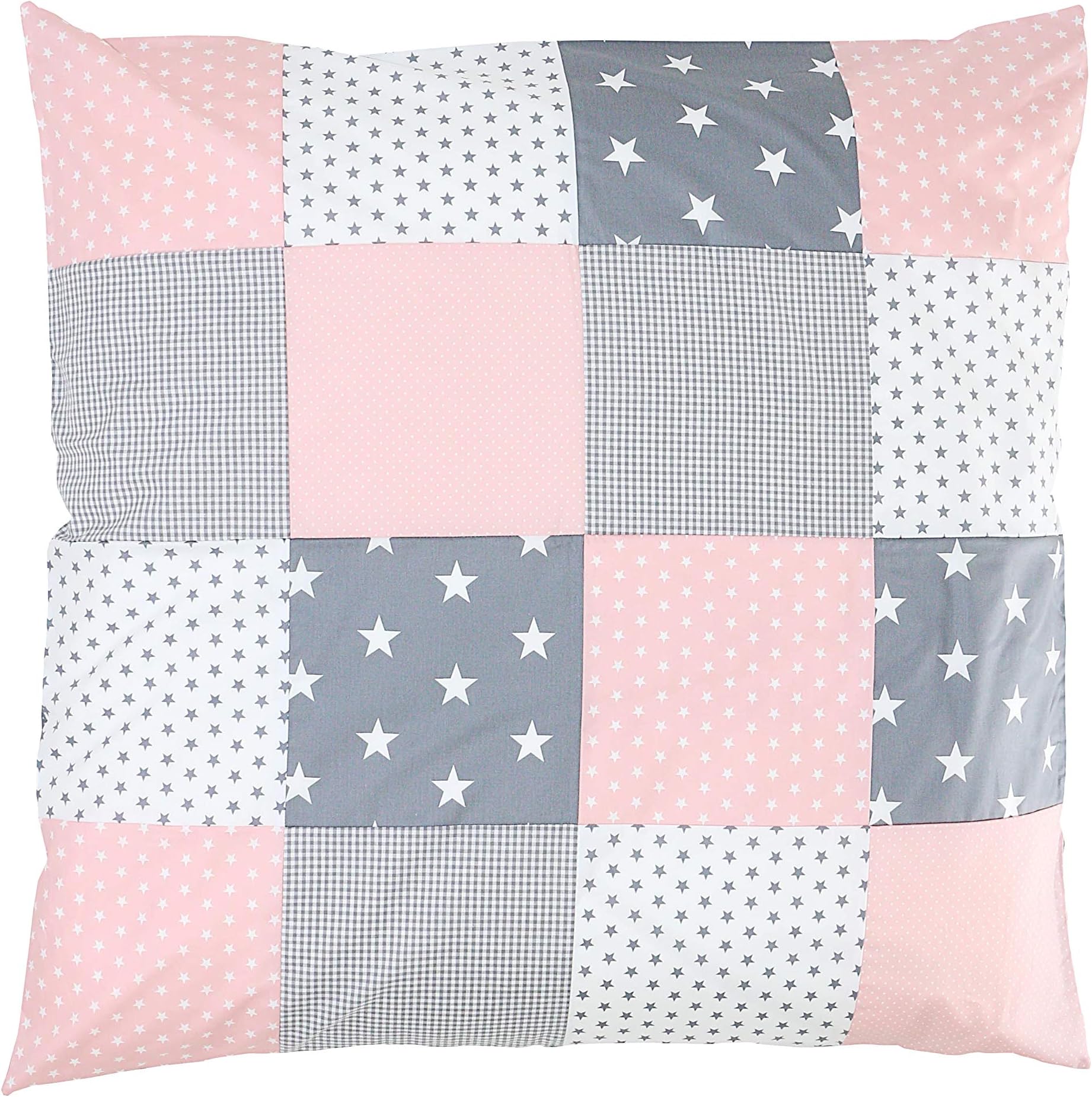 ULLENBOOM ® Baby Quilt Cover, 80 x 80 cm - Pink Grey (can Also be Used on pram Blankets or Decorative Cushions; Motifs: Anchors, Stars)