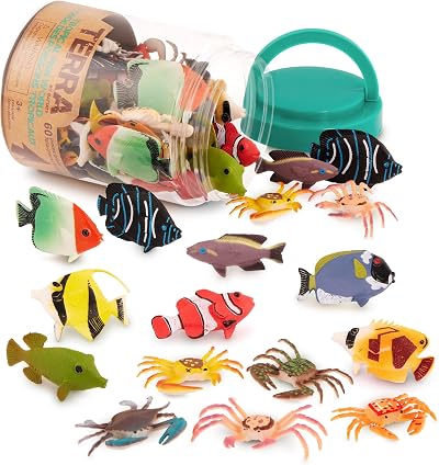 Terra by Battat Tropical Fish World 60 Mini Ocean Animals Figures