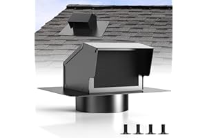 POOWEE 6 Inch Roof Vent Cap - Heavy Duty Steel Removable Roof Vents with Back-Draft Damper, Roof Vents for Houses Attic,Kitchen Range Hood,Dryer and Bathroom, Roof Exhaust Vent for Ventilation System