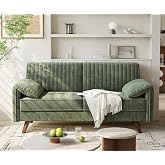 ONBRILL 64.5" Loveseat Sofa, Chenille Loveseat Couch for Living Room, Green | 23.2" Deep Seat Love seat with Padded Arms, Comfy Modern Small Couches for Bedroom, Small Spaces, Dorms, Office, Apartment