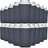 TahoeBay Blank Beer Can Cooler Sleeves (25-Pack) Bulk Sublimation Blanks for Vinyl Plain Soft Foam Can Sleeves Coolers for Soda Cans & Bottles Black, White, Assorted Solid Color (Charcoal)
