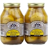 Amish Wedding Pickled Eggs in Your Choice of 5 Different Varieties, 32 oz. Jars (Mustard, 2 Jars)