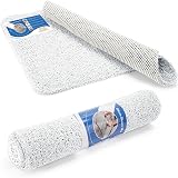 Dikots Soft Shower Mat 60 x 40 cm Non Slip Anti Mould White Loofah PVC