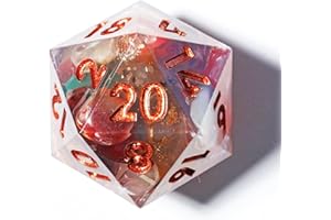 Mini Planet DND Dice Single D20 Dice with Sharp edges and Stone Inclusions for Tabletop Role Playing Game Dungeons and Dragon