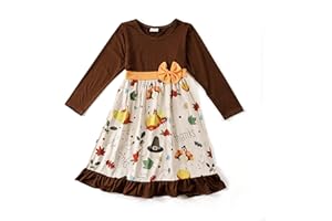 DALITA BOUTIQUE Halloween Kids Toddler Girls Pumpkin Dress Twirl Dresses Flutter Sleeve Dress