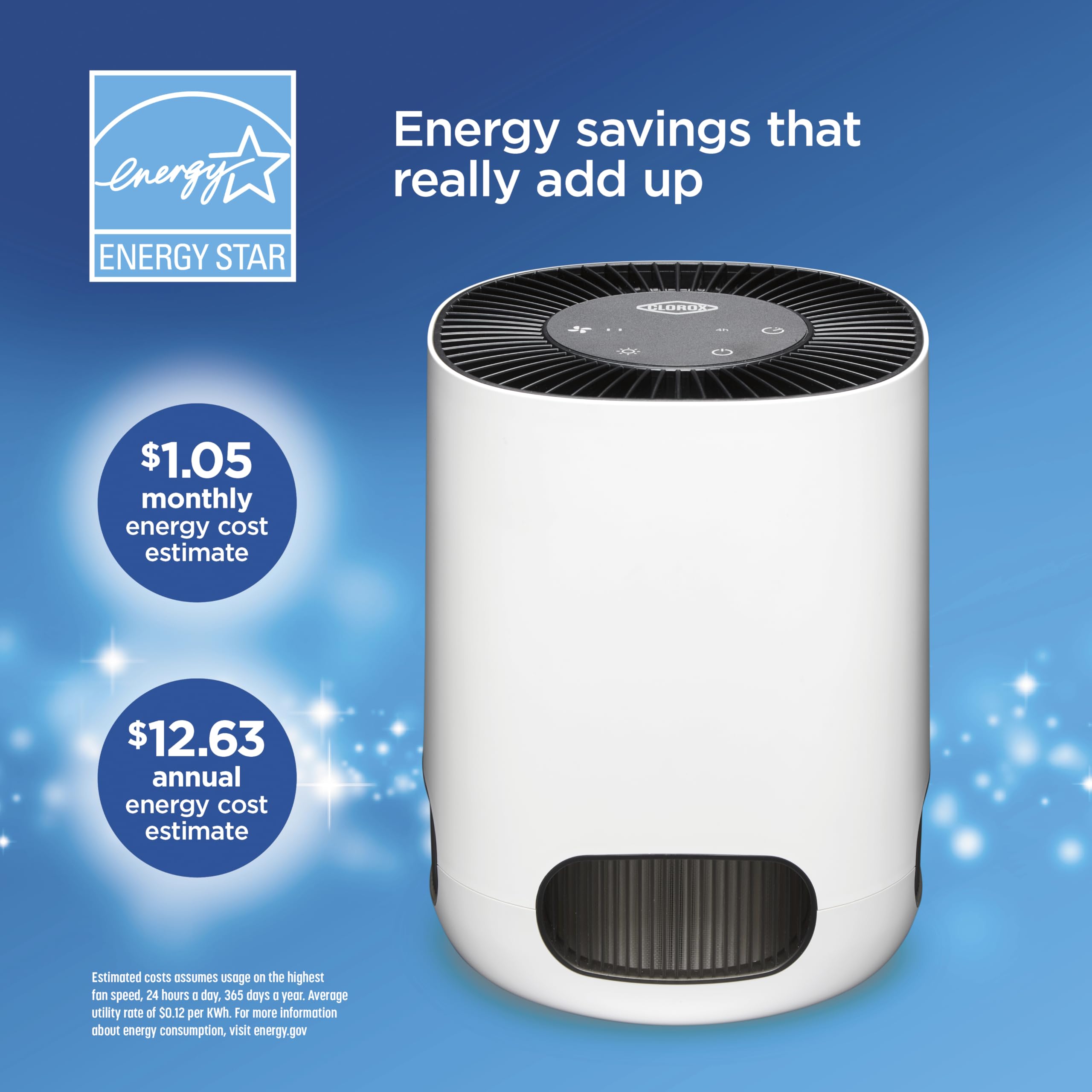 Clorox Air Purifiers for Bedroom Home, True HEPA Filter, Small Rooms Up to 200 Sq Ft, Removes 99.9% of Mold, Viruses, Wildfire Smoke, Allergens, Pet Allergies, Dust, AUTO Mode, Whisper Quiet