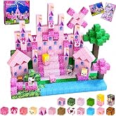Satlasave Magnetic Blocks-100PCS Magnetic Building Blocks, Magnetic Blocks STEM Toddler Kids Toys, Pink Castle Construction Toys for Kids Ages 3+, Christmas Birthday Gifts for Boys &amp; Girls