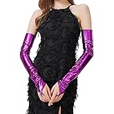 sodknow Long Fingerless Metallic Gloves Costume Women Opera Halloween Cosplay 1920s Great Gatsby Party Formal Evening Dressup