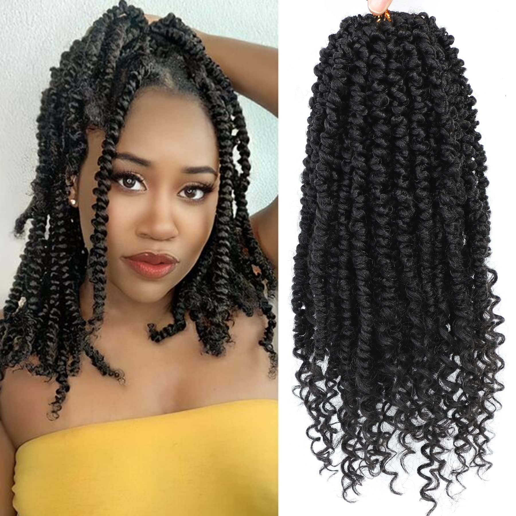 Photo 1 of Passion Twist Crochet Hair,10 Inch Pretwisted Passion Twist Hair, 9 Packs Soft Pre Looped Crochet Hair For Women?Short Curly Crochet Twists Braids(10",2#)