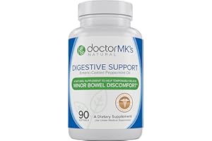 DOCTOR MK'S NATURAL IBS Relief Supplement by Doctor MK's®, 90 Capsules of Enteric Coated Peppermint Oil, Irritable Bowel Syndrome, Digestive Support Formula