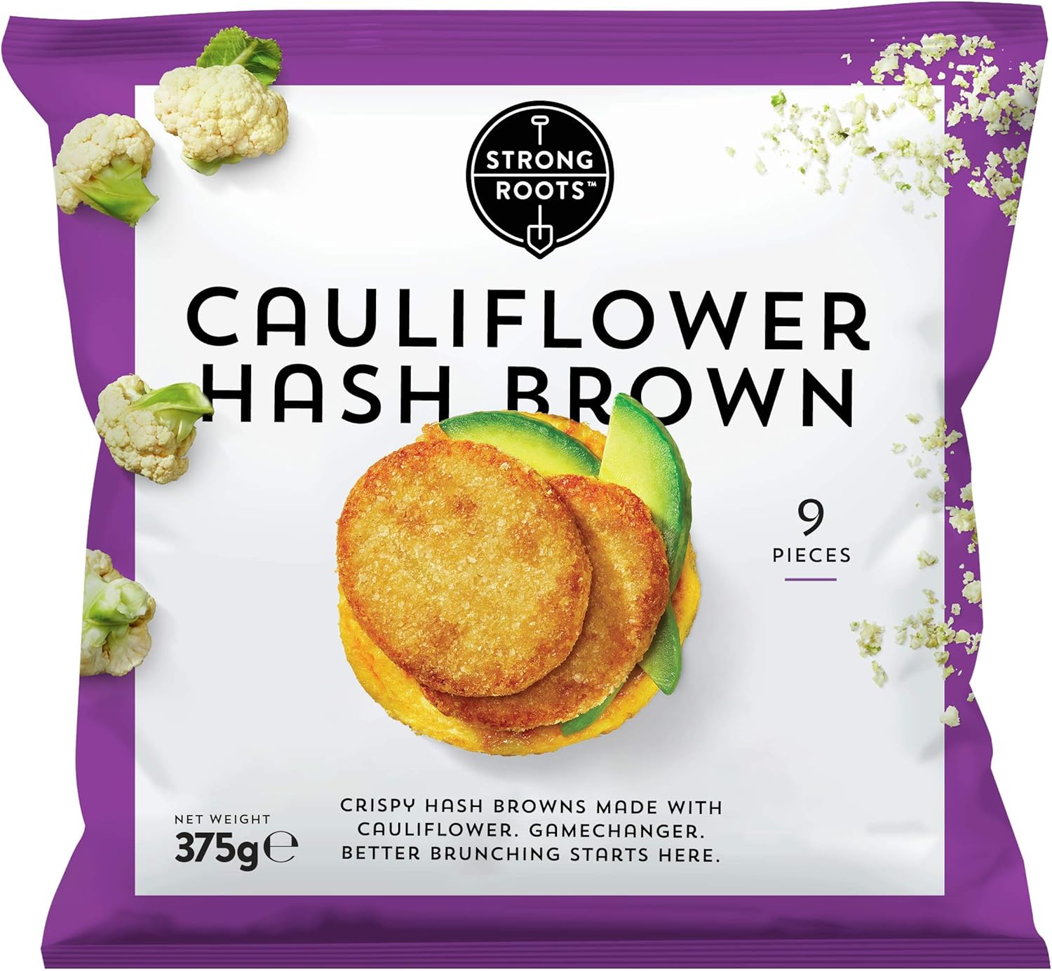 Strong Roots Cauliflower Hash Browns 375g Frozen Amazon Co Uk Grocery