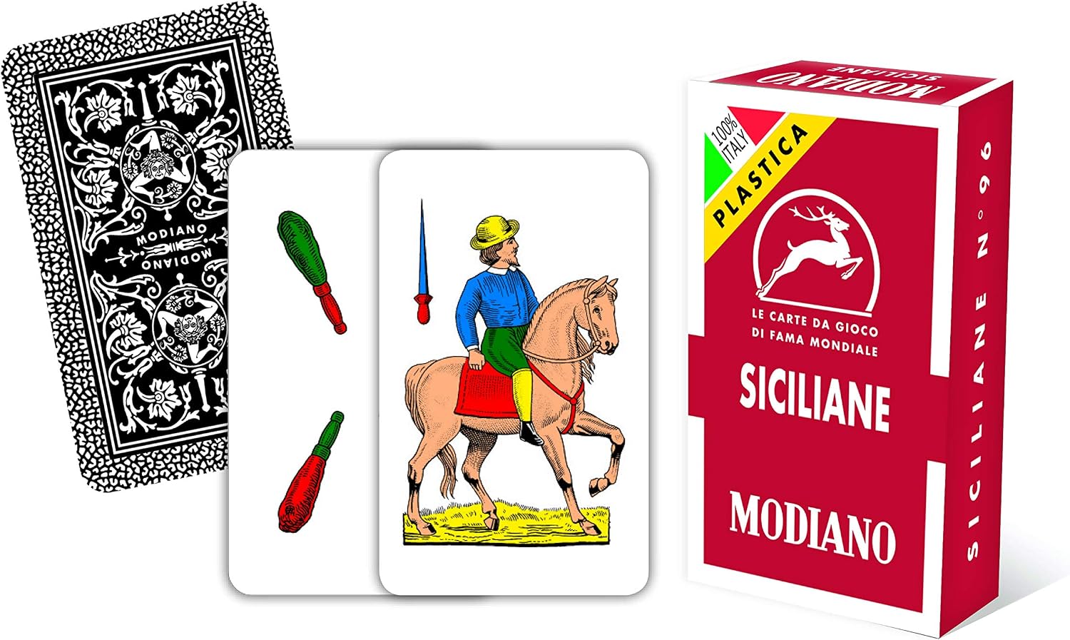 Modiano- Sicilian Regional Cards, 300163, Red / White, 5 x 8.35 cm
