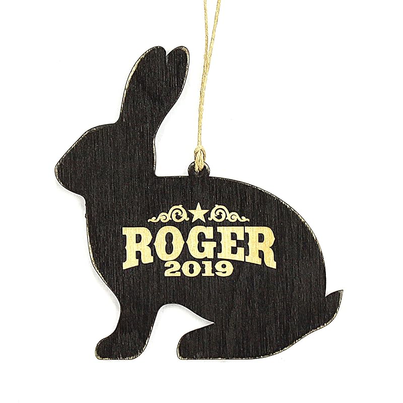 Personalized Rabbit Christmas Ornament, Rabbit Gift, Custom Engraved Handmade