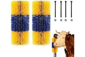 AmNooL 2Pcs Scratch Cow Brush, Livestock Scratching Brush, Grooming Kit for Horse, Cattle, Sheep, Pig, Pink, Yellow
