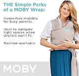 Moby Elements Taupe Baby Wrap Carrier Newborn to Toddler 16.5ft view 4