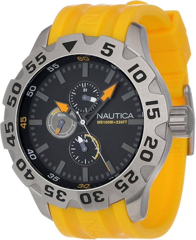 Nautica Men's N15566G BFD 100 Multifunction Black Dial Watch Nautica