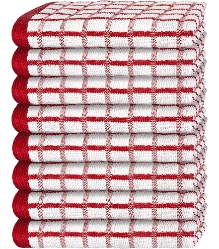 PurpleEssences Lot De 15 Torchons De Cuisine Solides En Tissage