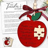 SUCHAGIFT Teacher Ornament - Teacher Christmas Ornaments for Tree - Teachers Gifts for Women - Teachers Daycare Provider Christmas Ornaments - Teaching Appreciation Gifts - Wood Ornament 2025 & Card