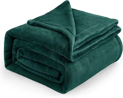 Bedsure Fleece Blanket 220x240 cm Forest Green Soft Warm Throw
