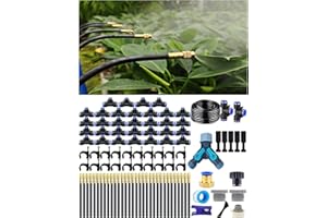 Drip Irrigation System, 360 Degree Adjustable Garden Sprinkler, High Output Mist Spray Nozzle for Potted Plants, Easy Connect