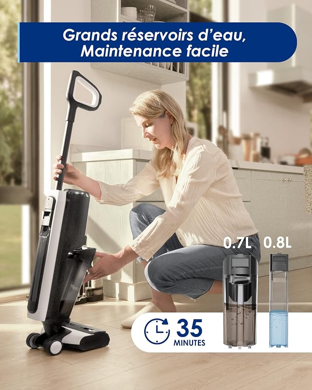 Floor One S5 Aspirateur Laveur, Nettoyage des Bords, Autonettoyage
