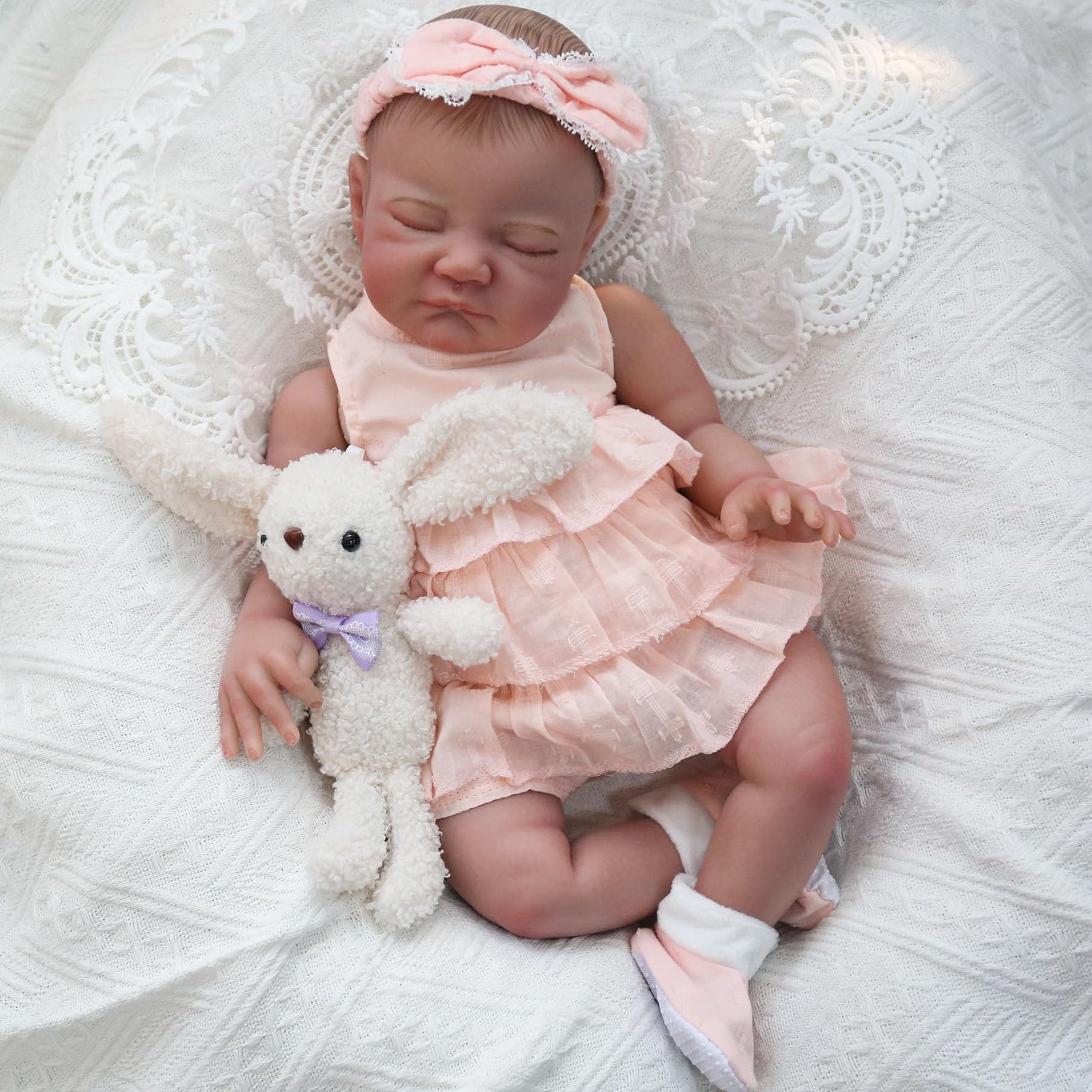 Photo 1 of WOOROY Realistic Reborn Baby Dolls August - 20 Inch Lifelike Newborn Sleeping Girl Handmade Real Life Baby Dolls Reborn Toddler with Soft Weighted Cloth Body Gift Toy for Age 3+