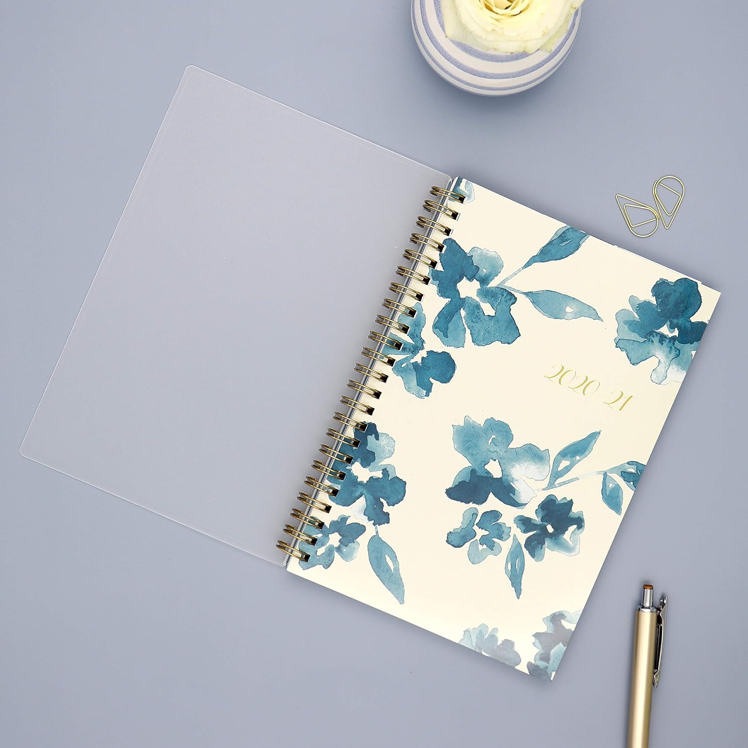 Blue Sky 2020-2021 Academic Year Weekly & Monthly Planner, Flexible Cover, Twin-Wire Binding, 5" x 8", Bakah Blue : Office Products