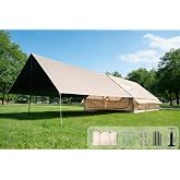 Ziziella Inflatable Tent for Camping, 2/4/6/8/12 Person Blow Up Hot Tent | Easy Setup Waterproof 4 Season Air Tent with Skylight &amp; Stove Jack, Glamping Tent for Family Camping with Pump
