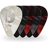 D'Addario Accessories Pearl Celluloid Guitar Picks, 25 Pack, Assorted (1CAPX-25)