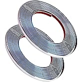 QWORK Automotive Chrome Trim Molding, 2 Pack 1/2 inch Wide 26FT DIY Moulding Trim Strip Line Decoration for Car/Truck Door Window Side Scratchproof