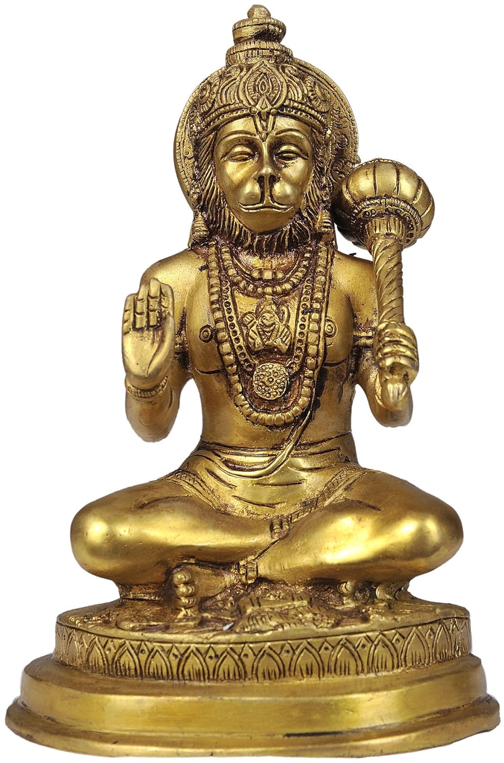 Buy Idol Collections Brass Lord Hanuman Statue in Golden Finish, Height