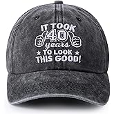 40th 50th 60th 70th Birthday Gifts for Men, Vintage Happy Birthday Gift Ideas Baseball Caps Adjustable, Funny Birthday Hats