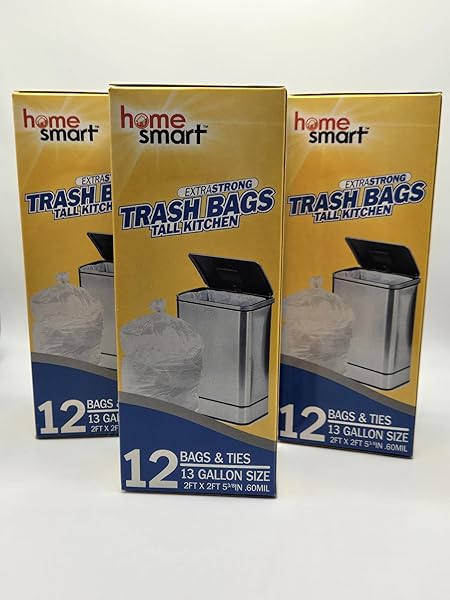 3X HOME SMART 13 GALLON WHITE EXTRA STRONG...