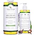 Tree to Tub Peppermint Shampoo for Oily Hair & Sensitive Scalp - Gentle Clarifying Shampoo for Build Up, Sulfate Free Anti Residue Hair Shampoo for Women & Men w/Organic Argan Oil, Natural Aloe Vera