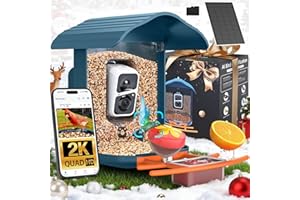 birdsnap® PAV-Bird Feeder with Camera 2K HD, 64GB Card, AI Identify Bird Species Smart Bird House with Camera Solar Powered, Record Video Live View, Auto Capture, Ideal Gift for Birds Lover