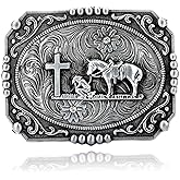 JMM Vintage Western Cowboy Belt Buckle Animal Pattern Eagle/Prayer Horse/Deer/Longhorn Belt Buckles for Men and Women
